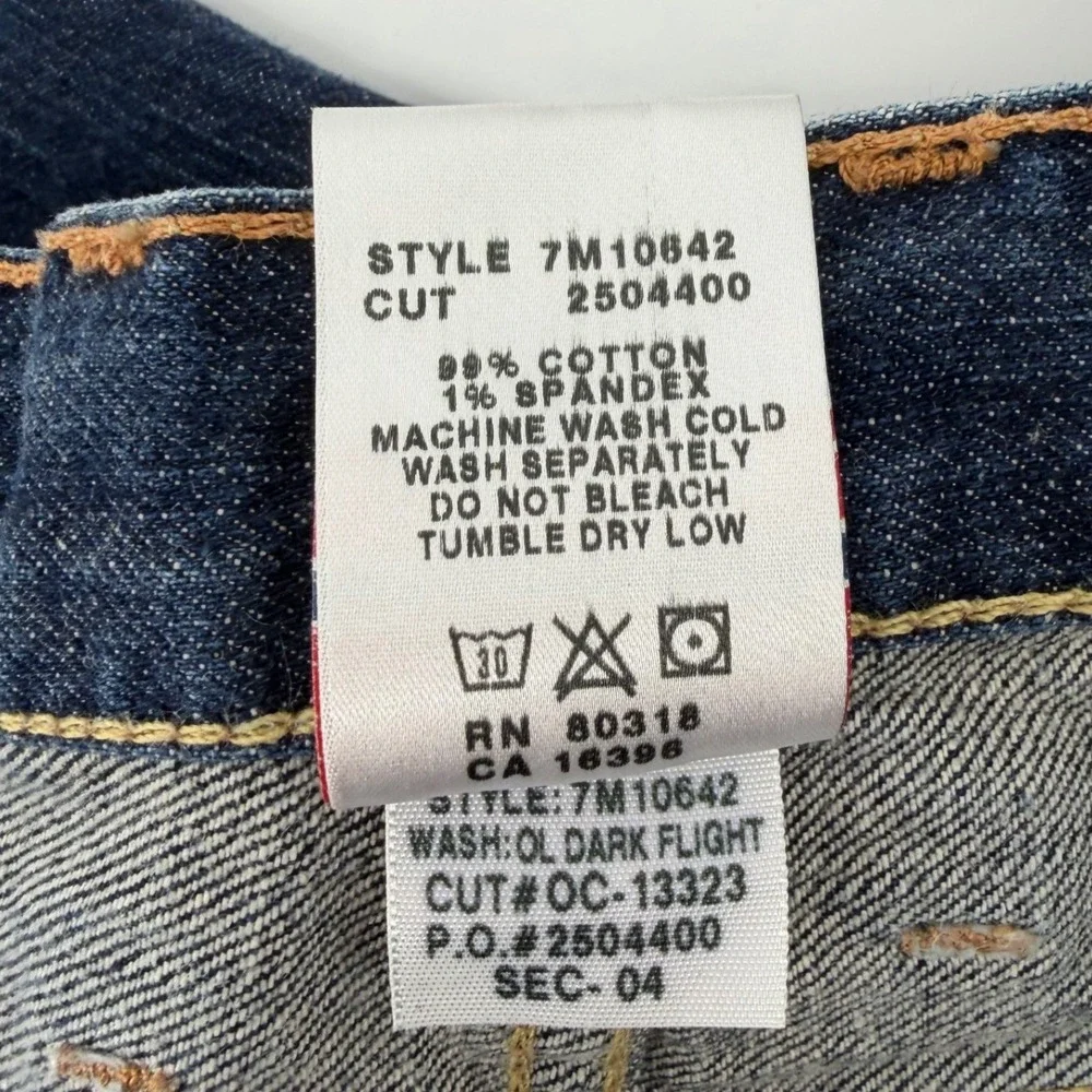 Lucky Brand Jeans Mens 34 Blue Bootcut Regular Dark Flight Stretch Denim 7M10642